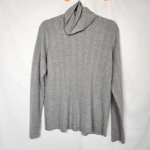Crystal Kobe Womens Grey Ribbed Sweater Turtleneck‎ Pullover Size XL Long Sleeve